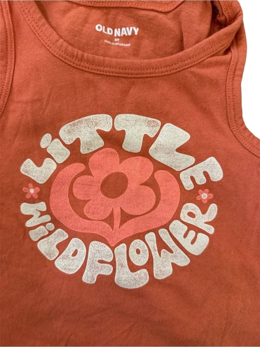 Old Navy Orange 'Little Wildflower' Graphic Tank Top for Kids